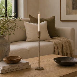 Nkuku Mbata Large Brass Candlestick