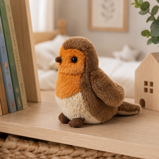 Hermann Robin Soft Toy – Plush Bird, Washable (15cm)