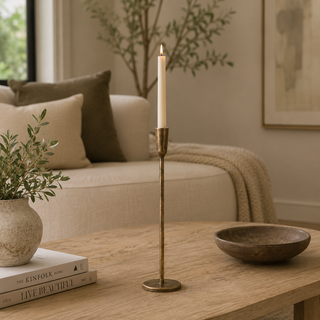 Nkuku Mbata Large Brass Candlestick