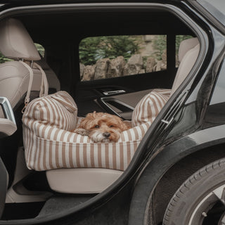 By Teddy Canvas Dog Car Seat – Hazelnut Stripe