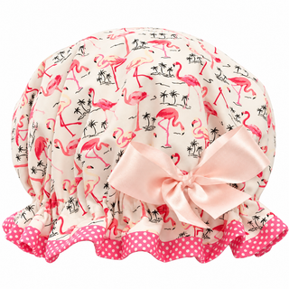 Shower Goddess Flamingo Shower Cap - Luxury Hair Protection