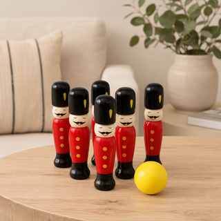 Rex London Wooden Skittles Game | Traditional Soldier Bowling Set