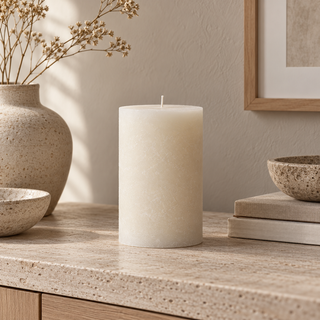 Nkuku Rustic Pillar Candle – Natural Soy Wax Blend, 13cm