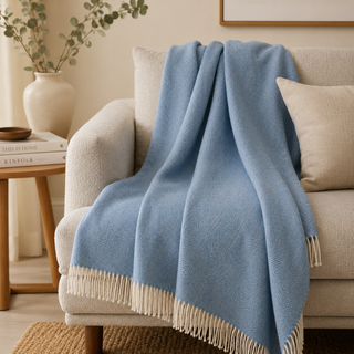 Bronte by Moon Herringbone Wool Throw – Made in Yorkshire