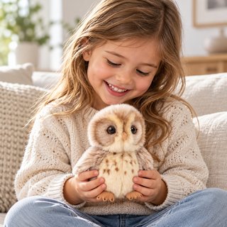 Teddy Hermann Grey Owl Soft Toy 16cm | Cuddly Plush Owl – Suitable from Birth