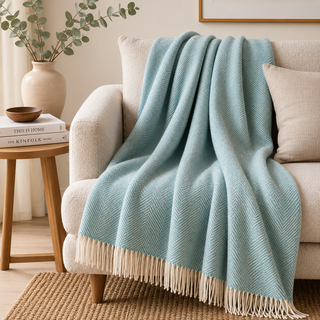 Bronte by Moon Herringbone Wool Throw – Made in Yorkshire