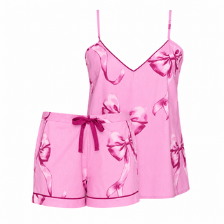 Cyberjammies Belle Bow Print Cami & Shorts Set | Women’s Cotton Modal Sleepwear