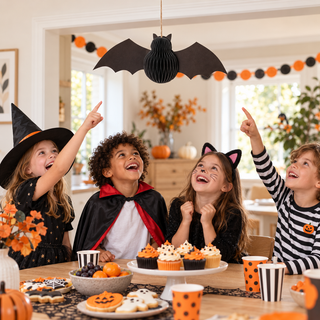 Sass & Belle Black Honeycomb Paper Bat Halloween Decoration