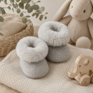 Handmade Alpaca & Merino Baby Booties (0–6 Months)