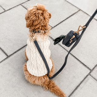 By Teddy Bouclé Dog Collar – Soft Luxury Boucle Pet Collar Midnight