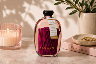 Maegen Long Matches in Pink Glass Bottle | 100 Luxury Safety Matches