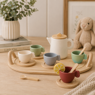 Rex London Children’s Wooden & Silicone Tea Set | Pretend Play Toy Tea Set | Rex London