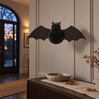 Sass & Belle Black Honeycomb Paper Bat Halloween Decoration