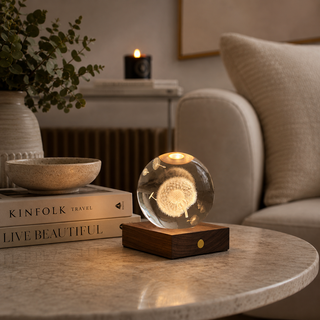 Gingko Amber Crystal Night Light – Dandelion & Solar System