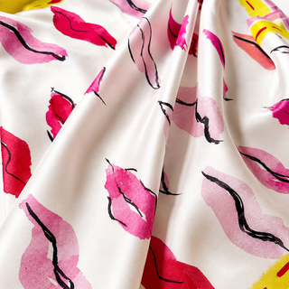 RubanRouge Styling Kissable Lips Silk Scarf – Luxury 100% Silk