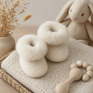 Handmade Alpaca & Merino Baby Booties (0–6 Months)