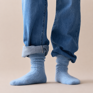 Pairs Scotland Ultra Soft Alpaca Bed Socks – Pool Blue