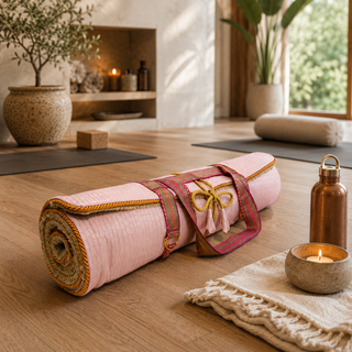 Holistic Silk Pink Lavender Yoga Rug Mat
