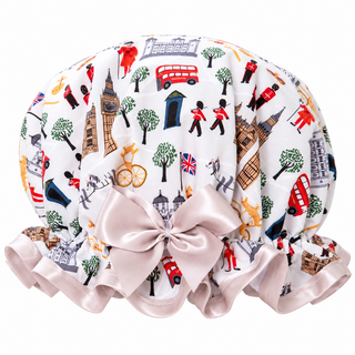 Shower Goddess London Calling Shower Cap - Luxury Hair Protection