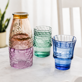 Uberstar Rainbow Fish Glasses – Set of 4 Ombre Stacking Tumblers 250ml