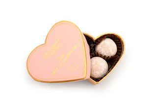 Charbonnel et Walker Pink Marc de Champagne Truffles – Heart Gift Box (36g)