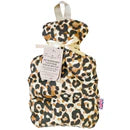 Leopard print hot water bottle with a matching cover on a white background - Pangolins