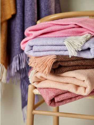 Bronte by Moon Herringbone Wool Throw – Made in Yorkshire