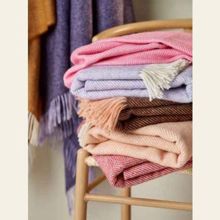 Bronte by Moon Herringbone Wool Throw – Made in Yorkshire