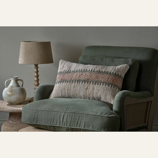 Nkuku Zairya Block Print Cushion Cover – Rust & Moss