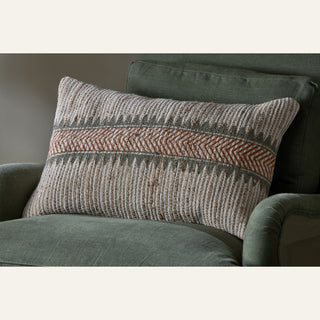 Nkuku Zairya Block Print Cushion Cover – Rust & Moss