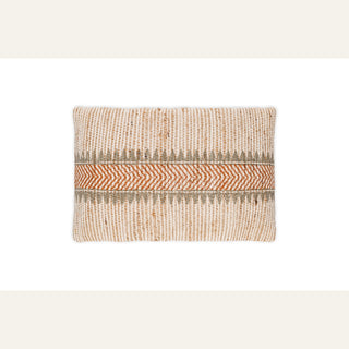 Nkuku Zairya Block Print Cushion Cover – Rust & Moss