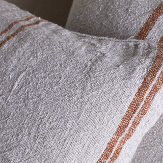 Nkuku Tajana Linen Cushion Cover – Rust Stripe