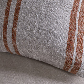 Nkuku Tajana Linen Cushion Cover – Rust Stripe