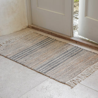Nkuku Varli Jute & Cotton Doormat – Natural & Black