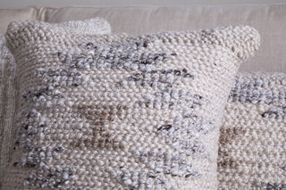 Nkuku Tendai wool and cotton cushion cover close-up showing handwoven textured fabric