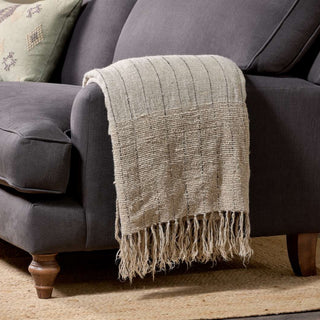 Nkuku Mayla Recycled Linen Throw | Natural Handwoven Throw