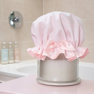 Shower Goddess Pink Shower Cap – Luxury Hair Protection