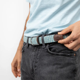 Billybelt Rhodes Elastic Woven Belt – Pale Blue