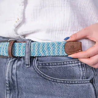 Billybelt Rhodes Elastic Woven Belt – Pale Blue