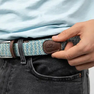 Billybelt Rhodes Elastic Woven Belt – Pale Blue