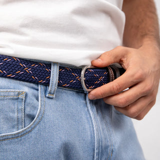 Billybelt Narvik Elastic Woven Belt – Dark Blue Flecks