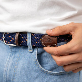 Billybelt Narvik Elastic Woven Belt – Dark Blue Flecks