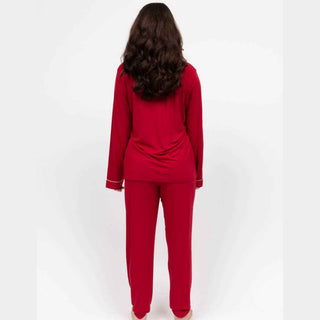 Cyberjammies Blaze Red Jersey Pyjama Set | Women’s Soft Stretch Nightwear