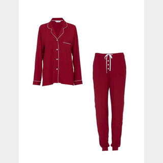 Cyberjammies Blaze Red Jersey Pyjama Set | Women’s Soft Stretch Nightwear