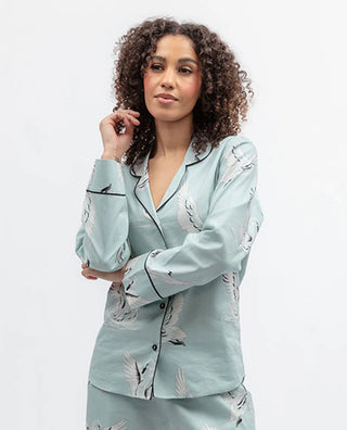 Cyberjammies Grace Swan Print Wide Leg Pyjama Set | Women’s Cotton Modal Nightwear