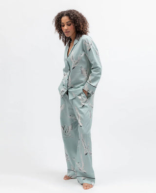 Cyberjammies Grace Swan Print Wide Leg Pyjama Set | Women’s Cotton Modal Nightwear