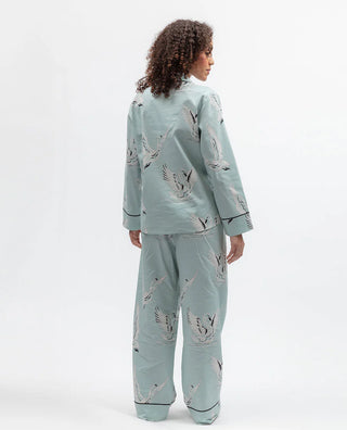 Cyberjammies Grace Swan Print Wide Leg Pyjama Set | Women’s Cotton Modal Nightwear