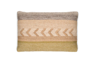 Nkuku Tuleeka Woven Cushion Cover Rectangular Ochre – Wool & Recycled Fibre