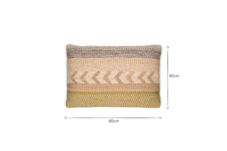 Nkuku Tuleeka Woven Cushion Cover Rectangular Ochre – Wool & Recycled Fibre