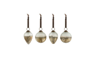Nkuku Ngolo Recycled Glass Christmas Baubles – Set of 4
